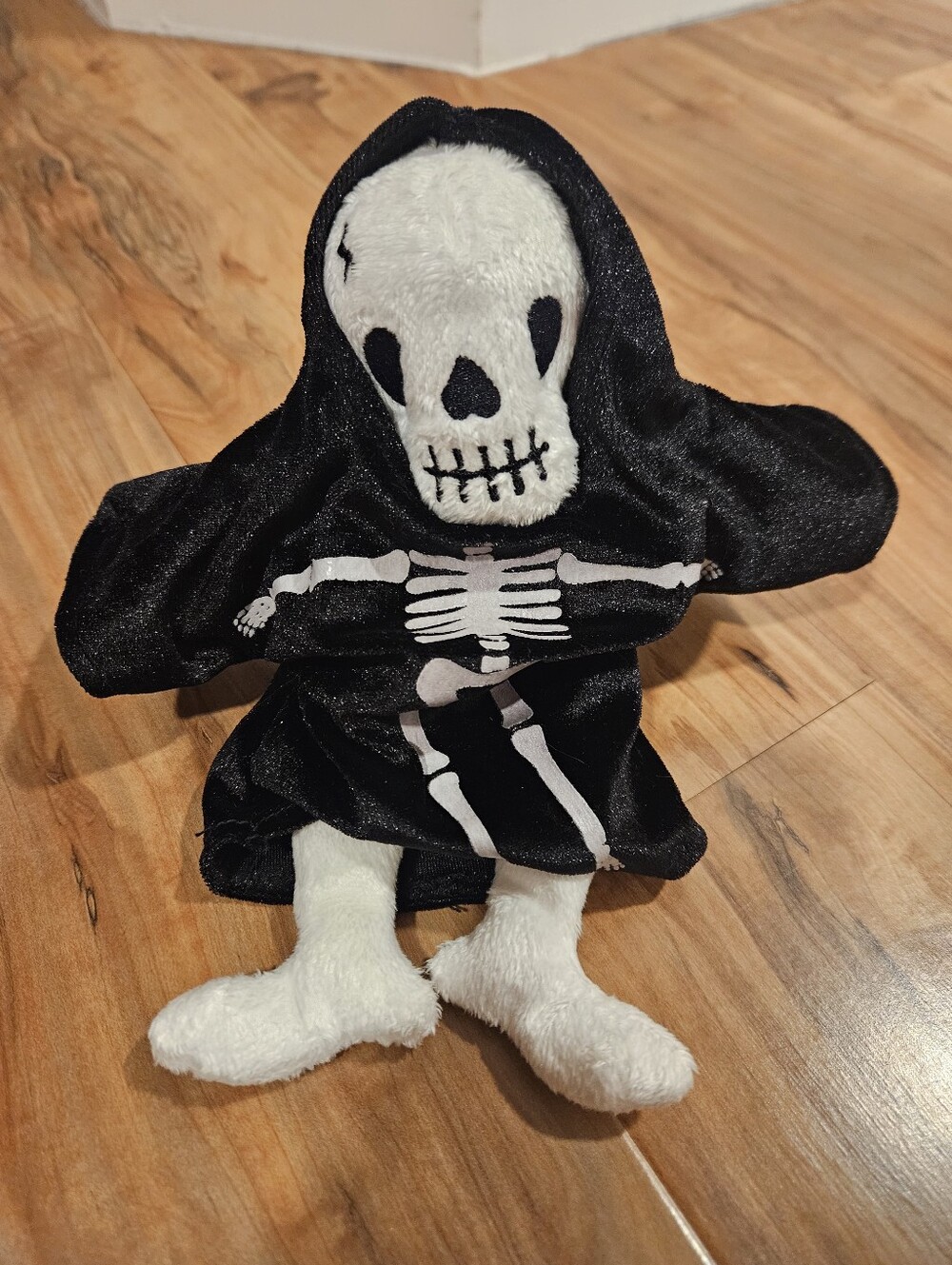 Kids Ty Creeper Black Skeleton Costume Plush